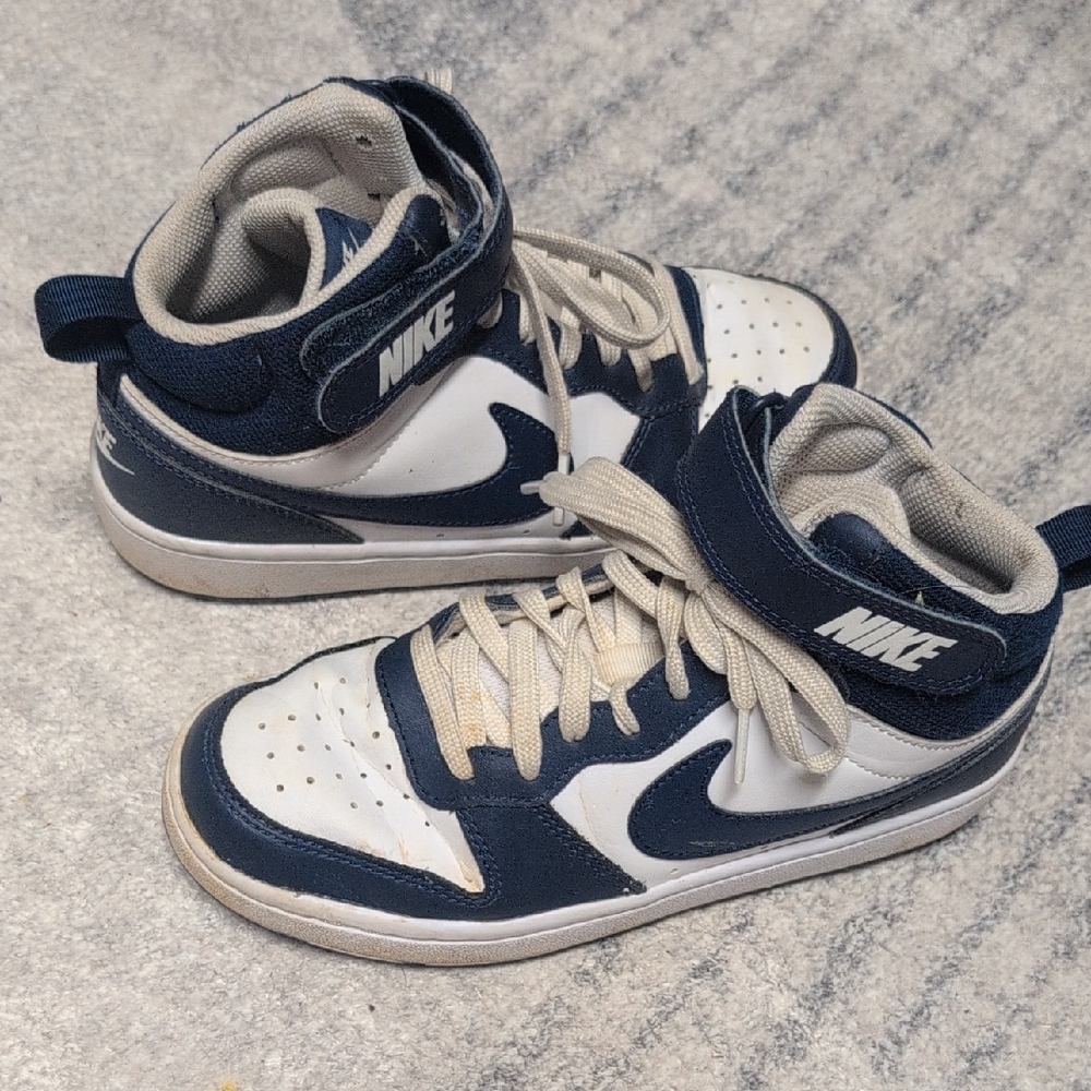 Nike Navy and White High-Top Sneakers